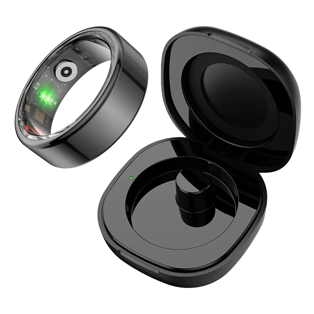 2024 R02 Smart Ring with Charging Case for Men and Women, 39-Day Battery Life, Health Monitoring, 5ATM Waterproof Rating