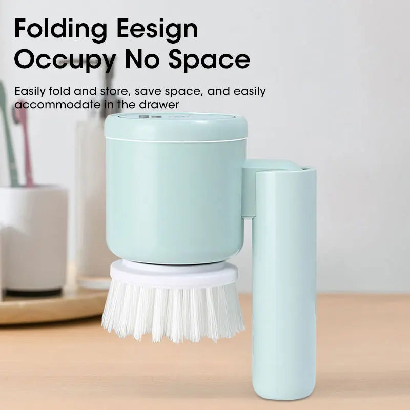 Electric Cordless Spin Scrubber with Five Replaceable Brush Heads for Efficient Bathroom Cleaning