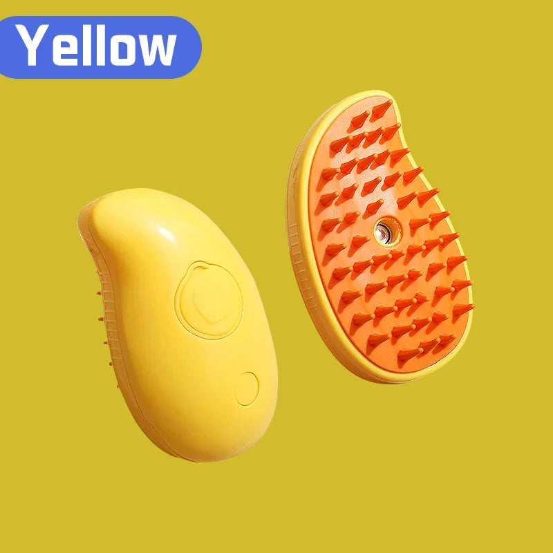 3-in-1 Pet Massage Brush with Steam Spray, Rotatable Design for Hair Removal and Bathing