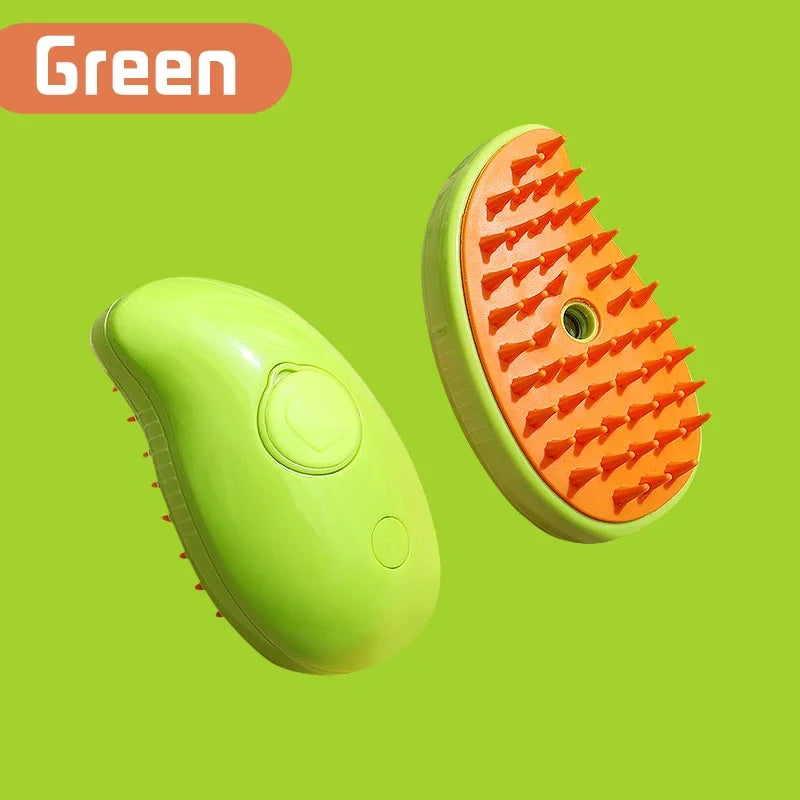 3-in-1 Pet Massage Brush with Steam Spray, Rotatable Design for Hair Removal and Bathing