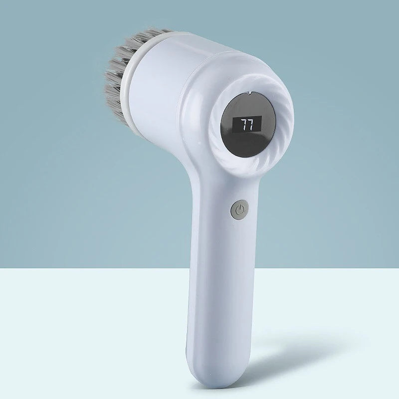 Electric Cordless Spin Scrubber with Five Replaceable Brush Heads for Efficient Bathroom Cleaning