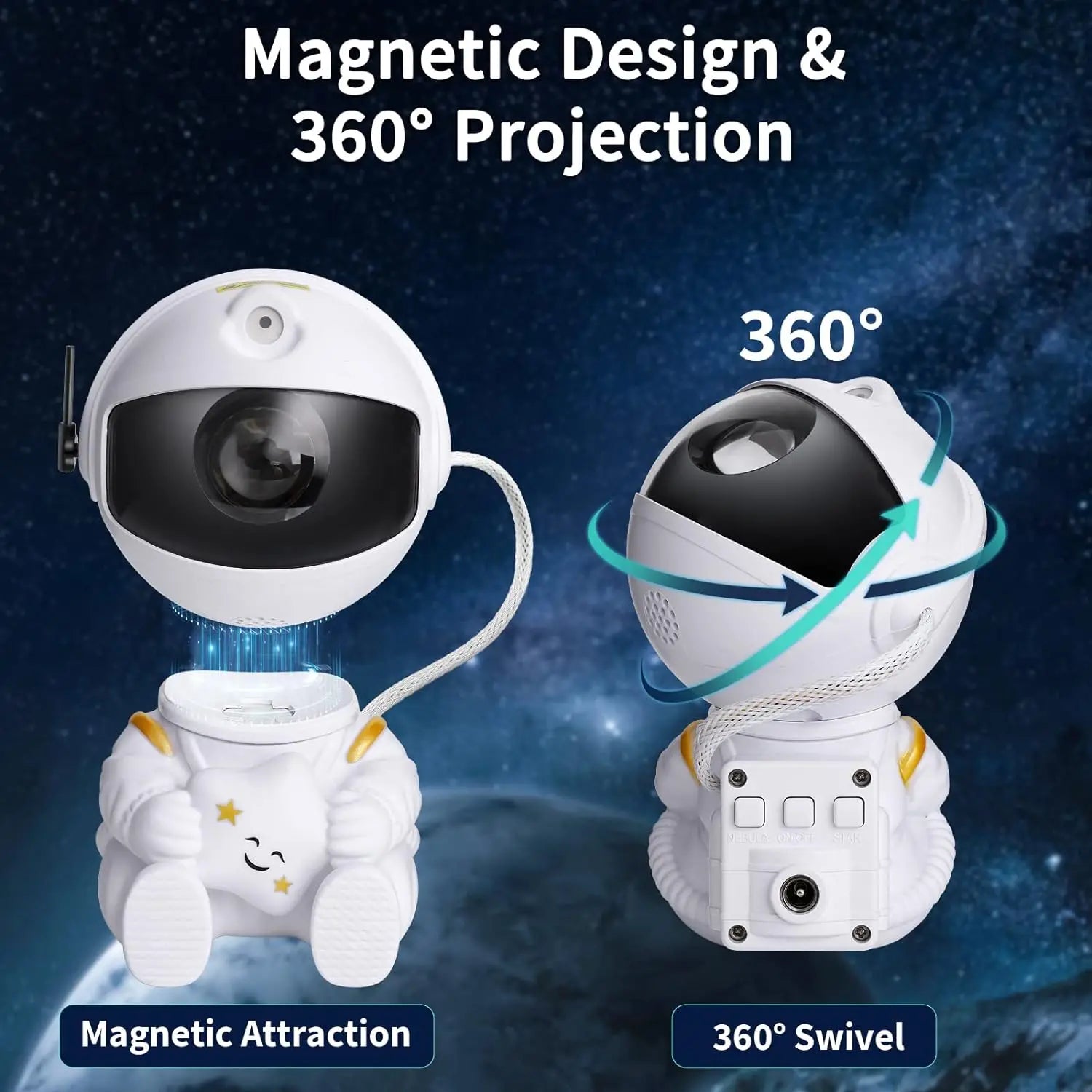 Galactic Starry Sky Projector Lamp - Transform Your Bedroom with Nebula LED Night Light for Kids and Adults! Perfect Gift Idea!