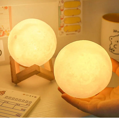 8Cm Romantic Moon Light LED Night Lamp - Create a Cozy Bedroom Ambiance with Soft Warm Light