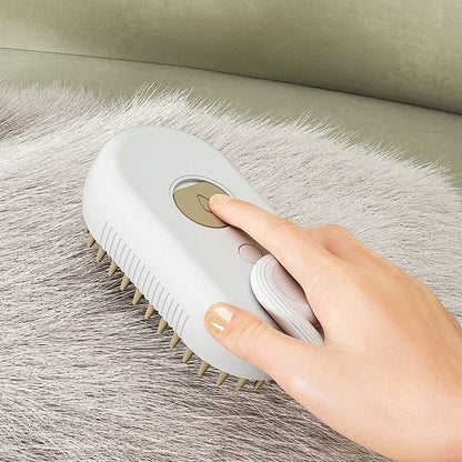 3-in-1 Pet Massage Brush with Steam Spray, Rotatable Design for Hair Removal and Bathing