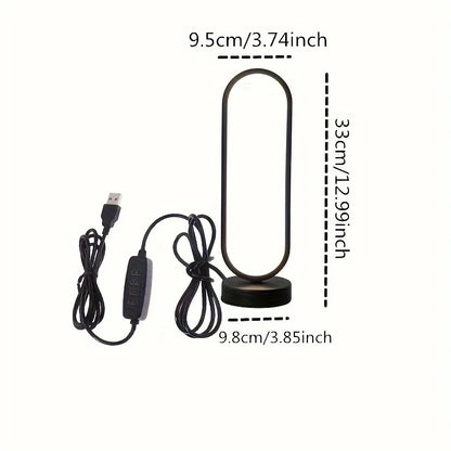 Elegant 3-Color Dimming LED Ring Lamp for Bedroom and Living Room - Stylish Bedside Night Light
