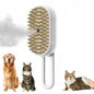 3-in-1 Pet Massage Brush with Steam Spray, Rotatable Design for Hair Removal and Bathing