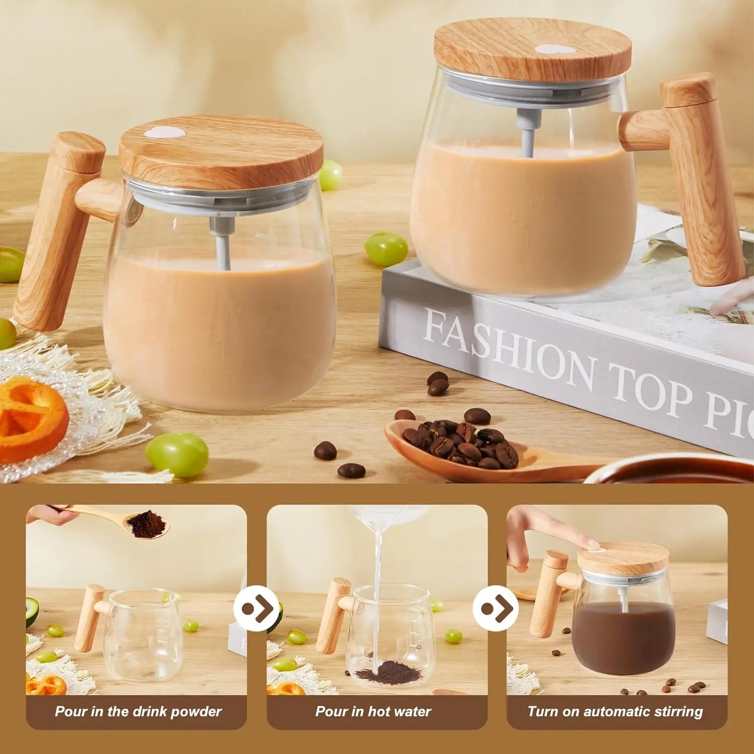 High-Speed 400ML Self-Stirring Mug - 7000RPM Electric Mix Cup for Effortless Coffee, Milk & Protein Mixing