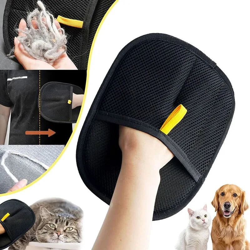 Pet Electrostatic Hair Removal Brush with Water-Washable Glove and Bristles for Effective Hair and Debris Cleaning