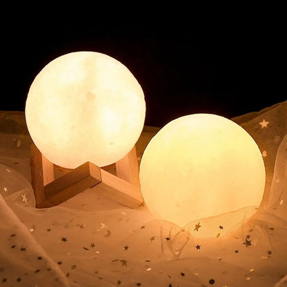 8Cm Romantic Moon Light LED Night Lamp - Create a Cozy Bedroom Ambiance with Soft Warm Light