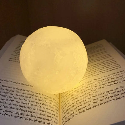 8Cm Romantic Moon Light LED Night Lamp - Create a Cozy Bedroom Ambiance with Soft Warm Light