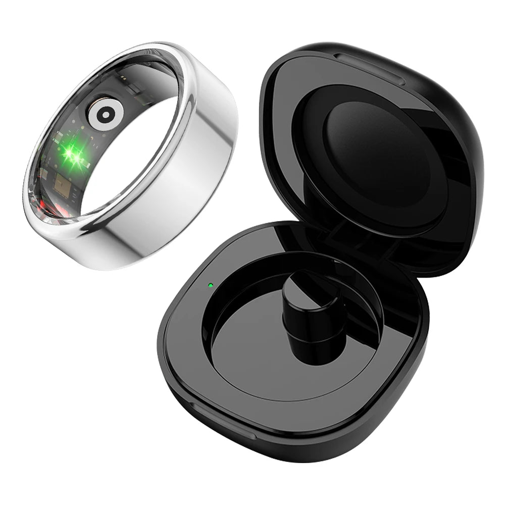 2024 R02 Smart Ring with Charging Case for Men and Women, 39-Day Battery Life, Health Monitoring, 5ATM Waterproof Rating