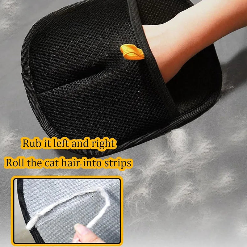 Pet Electrostatic Hair Removal Brush with Water-Washable Glove and Bristles for Effective Hair and Debris Cleaning