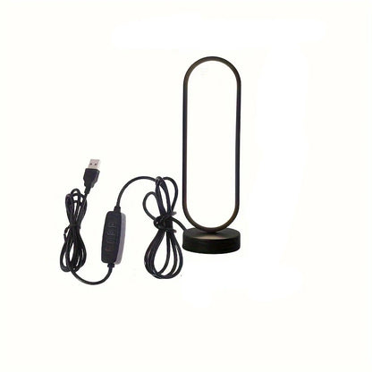 Elegant 3-Color Dimming LED Ring Lamp for Bedroom and Living Room - Stylish Bedside Night Light