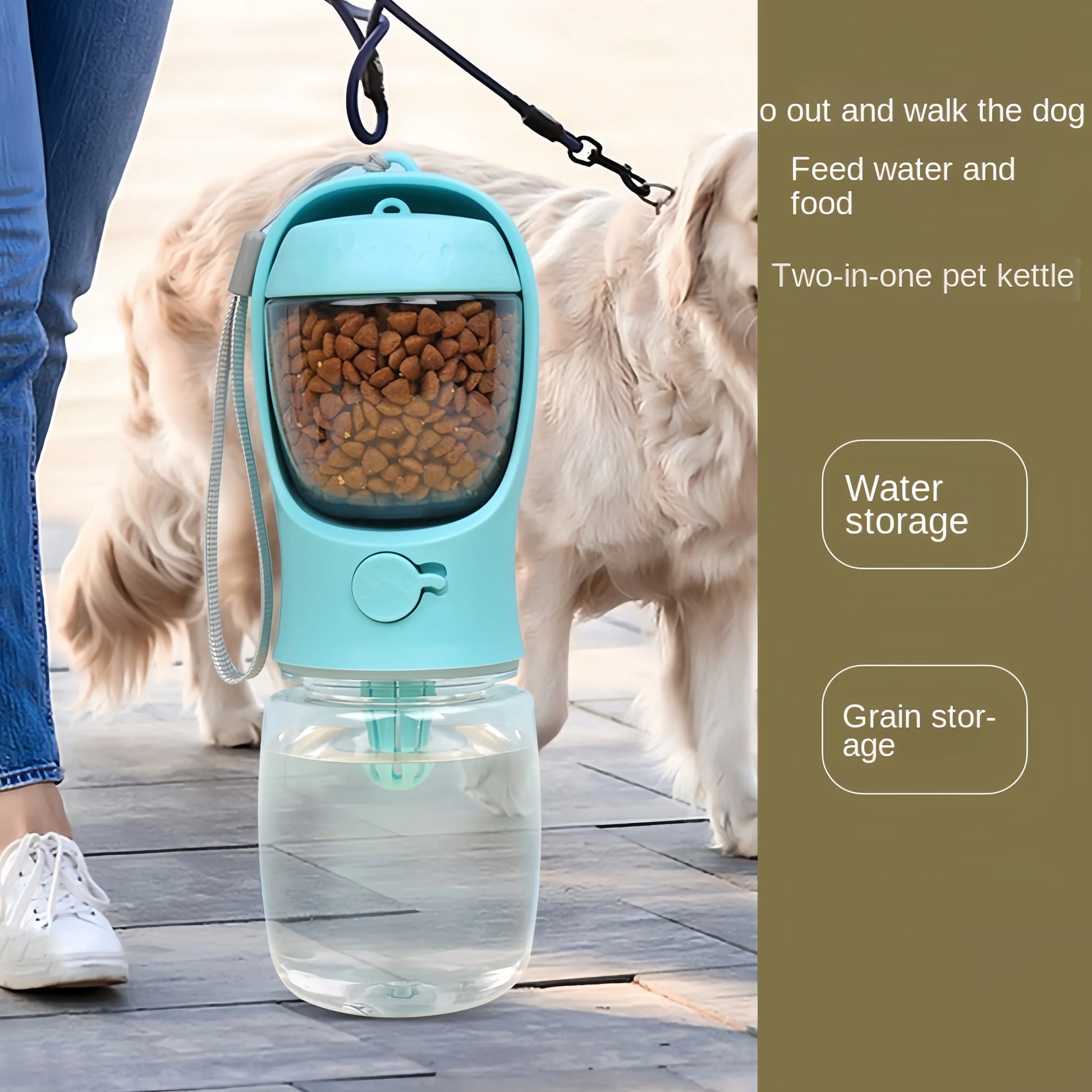 Travel-Friendly Portable Water Bottle & Food Container for Dogs and Cats - Ideal for Outdoor Adventures!